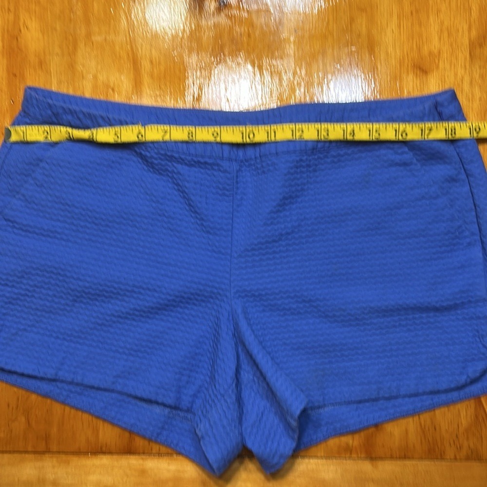 Lilly Pulitzer Coastal Preppy Callahan Blue Seersucker Shorts Side Zip Classic - Picture 5 of 6